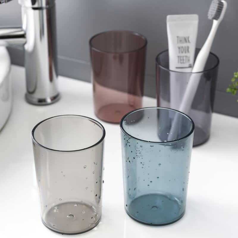 Wow Transparent Plastic Cup Toothbrush Cup Home Use Rinsing Cup Round Mouthwash Cup Water Cup Custom Logo Printing