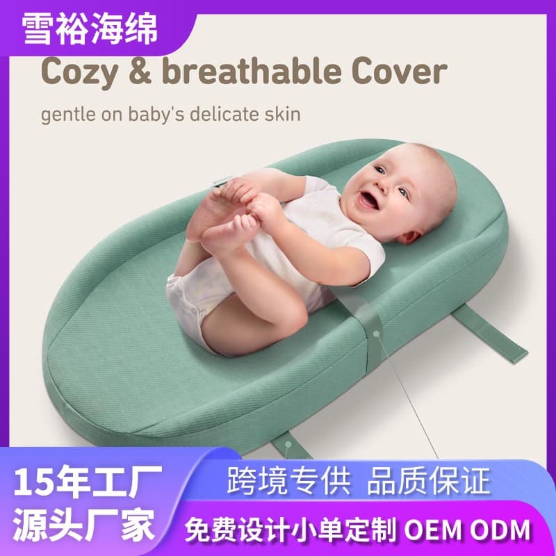 Amazon cross-border manufacturer customized baby changing pad waterproof lining soft washable baby mattress