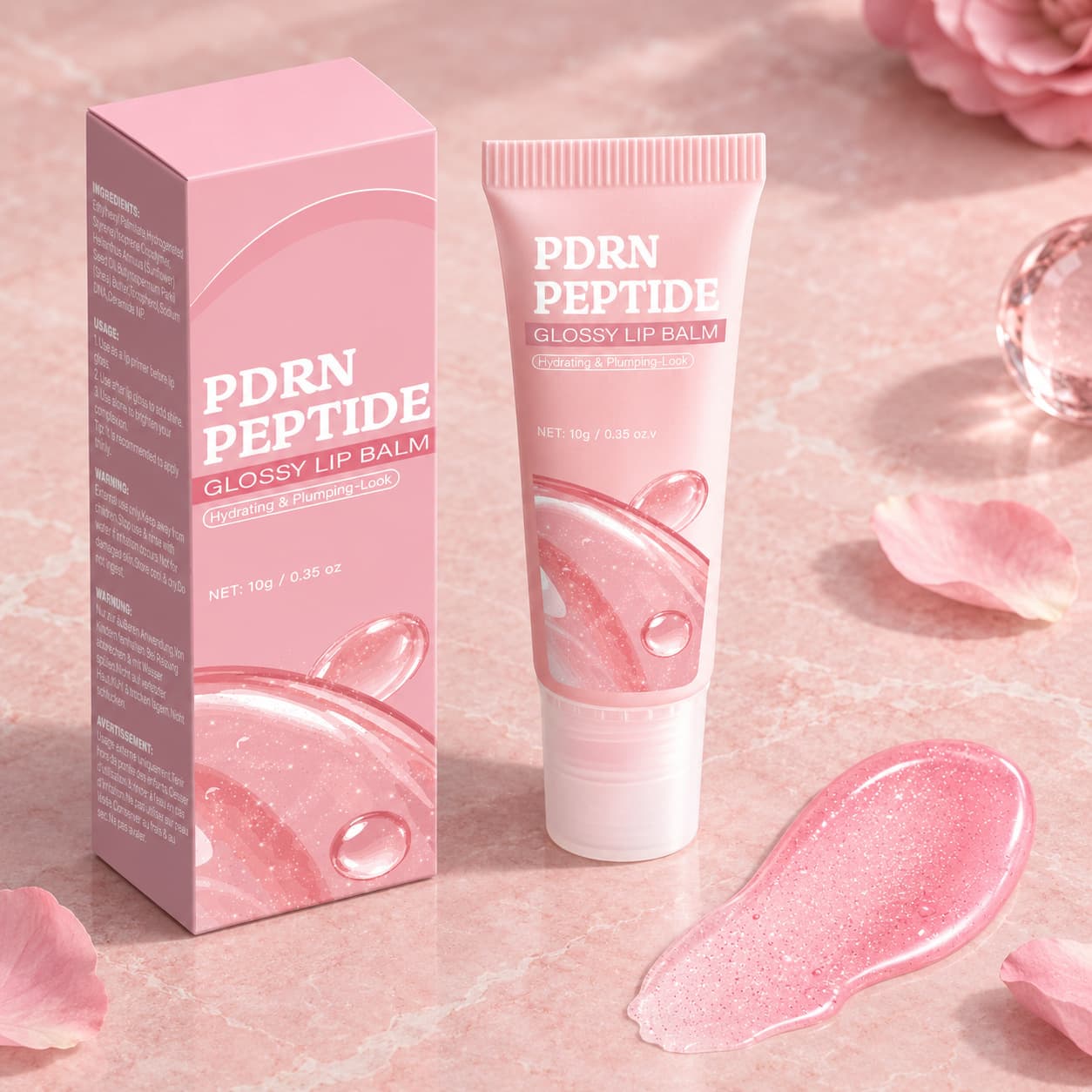 PDRN Peptide Glossy Lip Balm - Moisturizing, Dark Lip Care