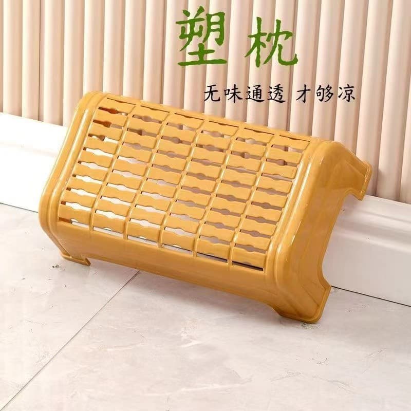 Thickened, breathable, cooling plastic pillow, sauna pillow, hollow single neck support pillow, summer rectangular hollow pillow