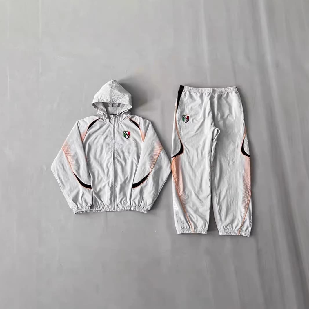 European and American DRILL Techwear Track Jacket Hooded Zip-Up Drawstring Sports Coat Soccer Windbreaker
