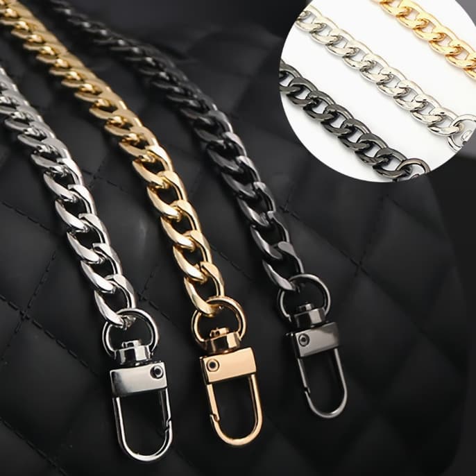Twisted Aluminum Chain with Dog Clip, Metal O-Ring Chain for DIY Bag, Handbag, Box Bag, Phone Case Decoration Chain