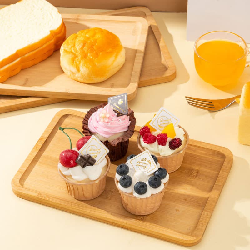 Japanese Wooden Tray Simple Square Large Bread Tray Thickened Restaurant Tea House Tray Coffee Shop Beverage Tray