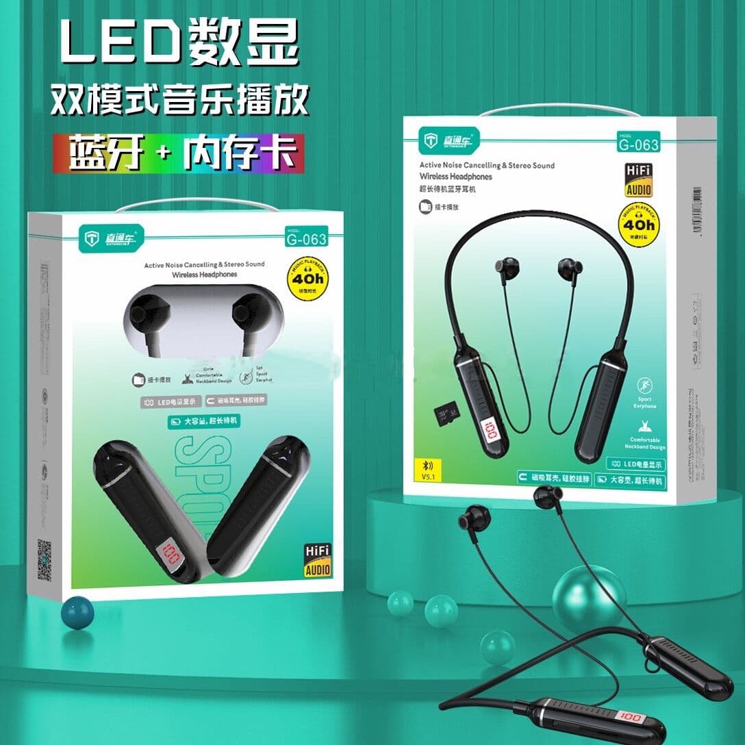 Dual Earhook Bass Sports Bluetooth Earbuds Wireless In-Ear Stereo Long Standby Magnetic Running Headphones