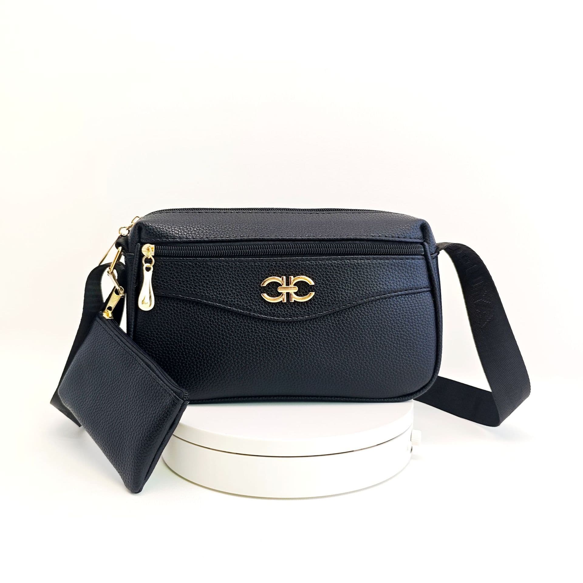 Cross-border Hot-selling Shoulder Bag 2026 New Soft Lychee Fabric Women's Bag Two-piece Set Mother-and-child Bag Crossbody Women's Bag