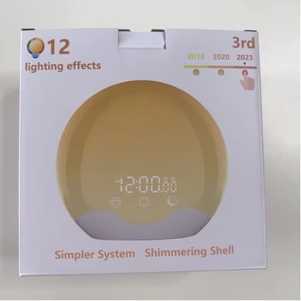 New Dual-Sided Glowing Sunrise Wake-Up Light Ambient Light Sleep Light LED Alarm Clock Colorful Dazzling Light Clock