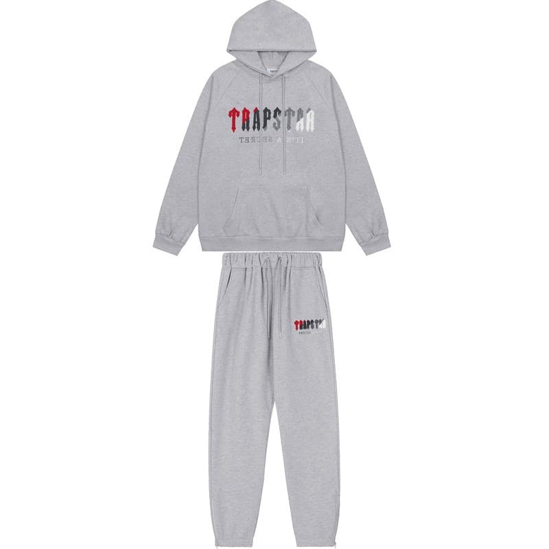 Dropshipping Europe and America Trapstar Red Black Tiger Head Towel Embroidery Men Couple Hoodie Pants Casual Set