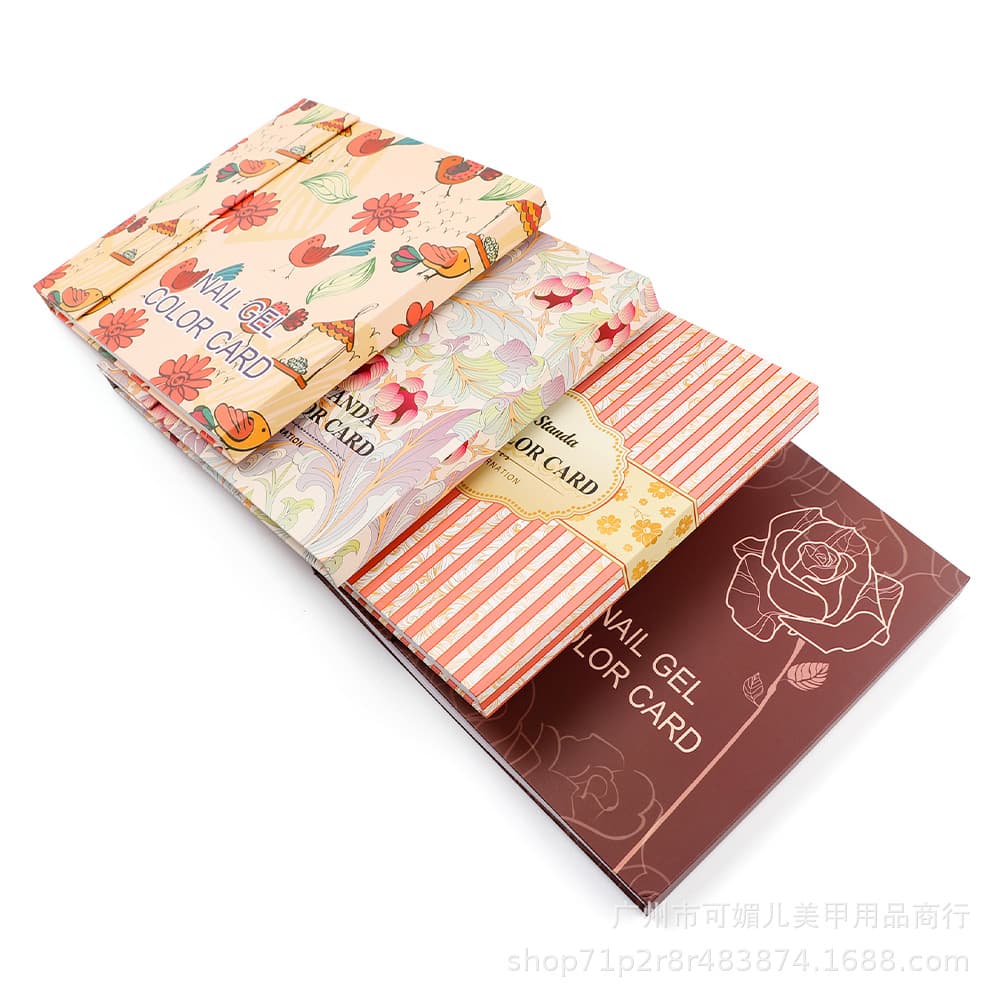 Nail salon supplies manicure inlaid color card book 120 color nail polish glue color display original color card carton