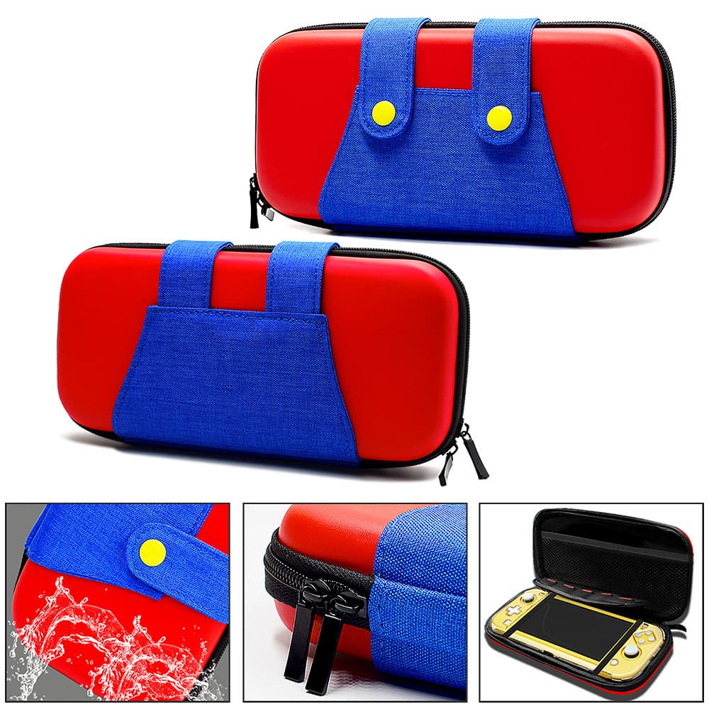 Compatible with Nintendo Switch Console Carrying Case, Switch Lite Mario Overalls Design EVA Hard Case