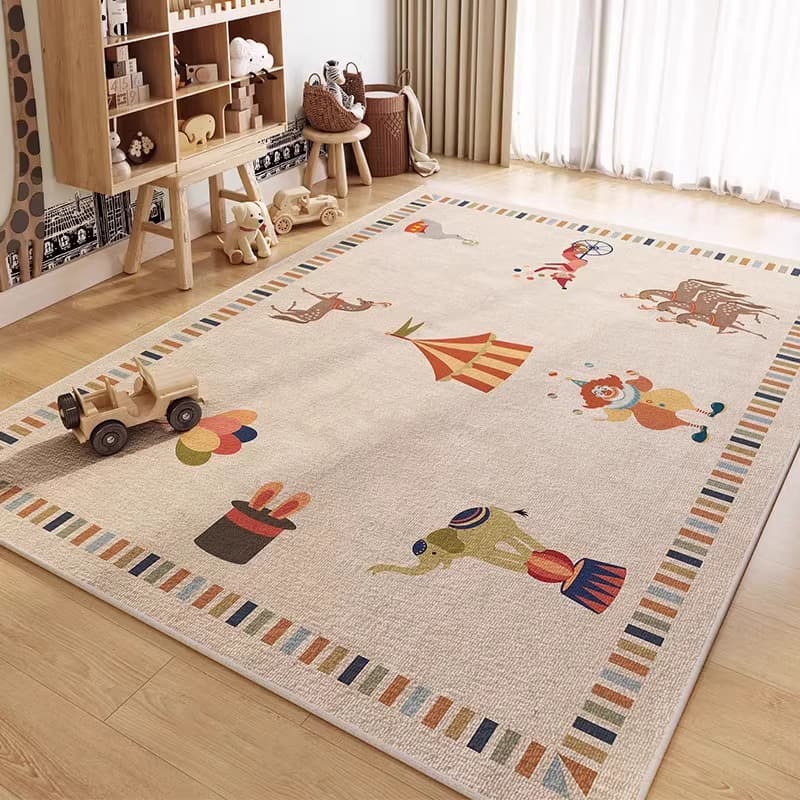 Children's Room Carpet, Living Room, Study, Toy Reading Area, Baby Crawling Mat, Bedroom Play Mat, Washable and Wipeable Floor Mat