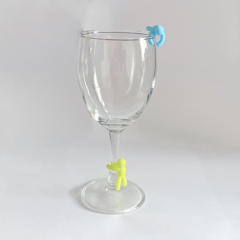 Creative Silicone Cup Clips, Tea and Cup Differentiators, Human-shaped Glass Markers, Small Figure Identifiers