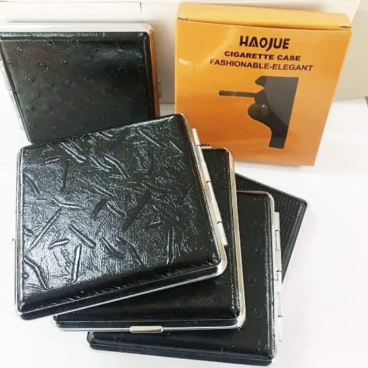 Haojue HG604614603613602612611 cigarette cases, 20-12 piece capacity, leather-stickered wholesale.