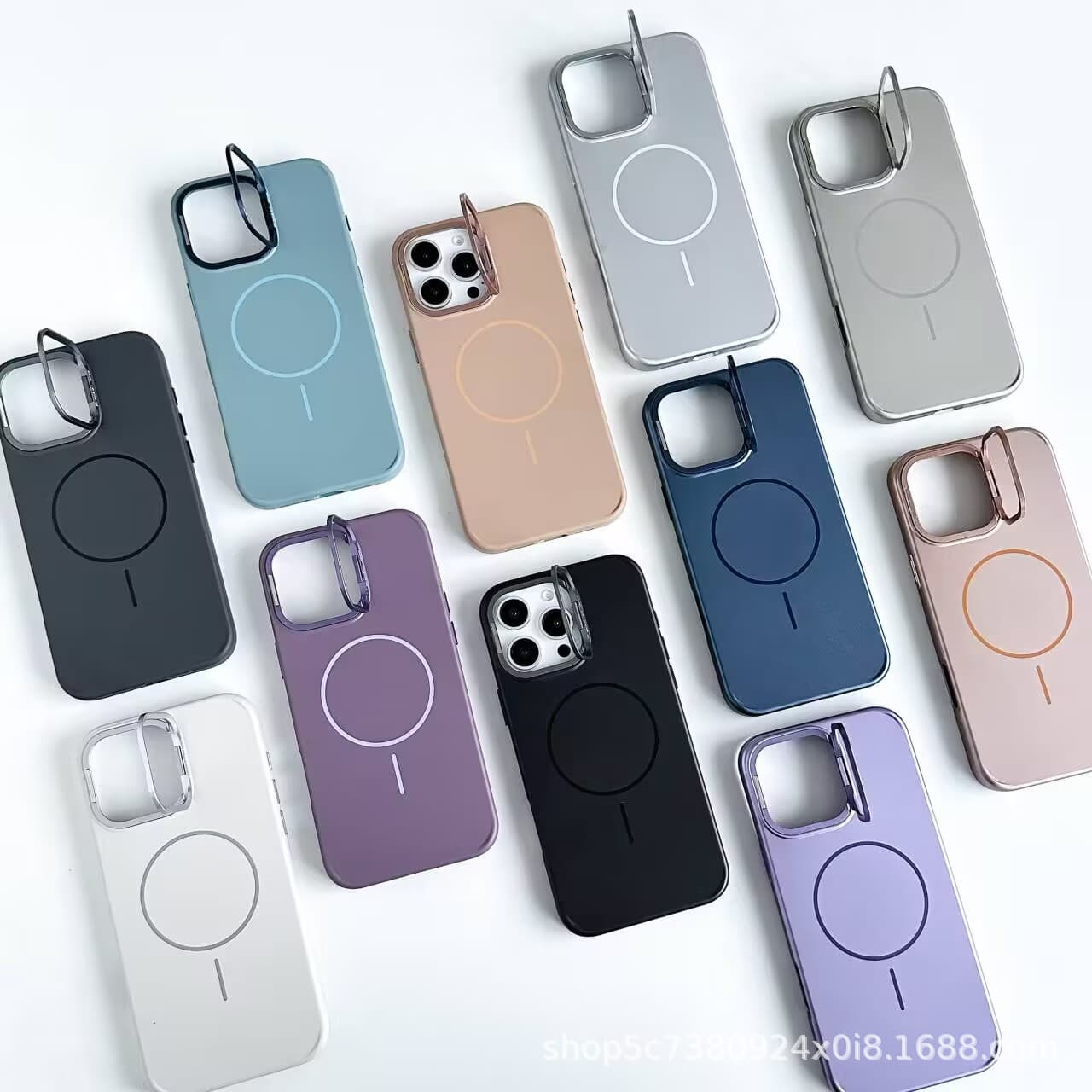 NEWThin circle magnetic all-inclusive PC fuel injection 16P hardware bracket lens independent hardware button Mobile Cover