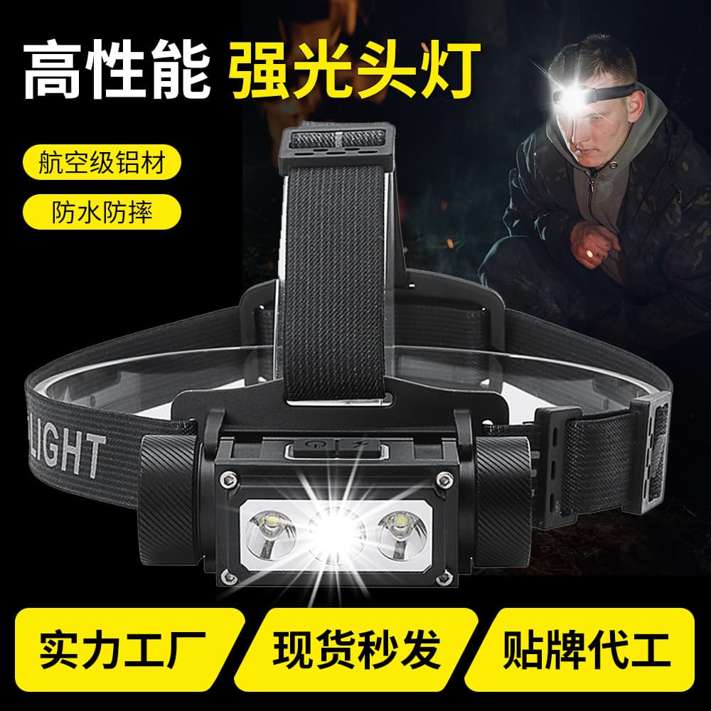 New Multifunctional Headlamp USB-C Rechargeable Flashlight Magnetic Work Light High-Capacity 21700 Battery Headlamp