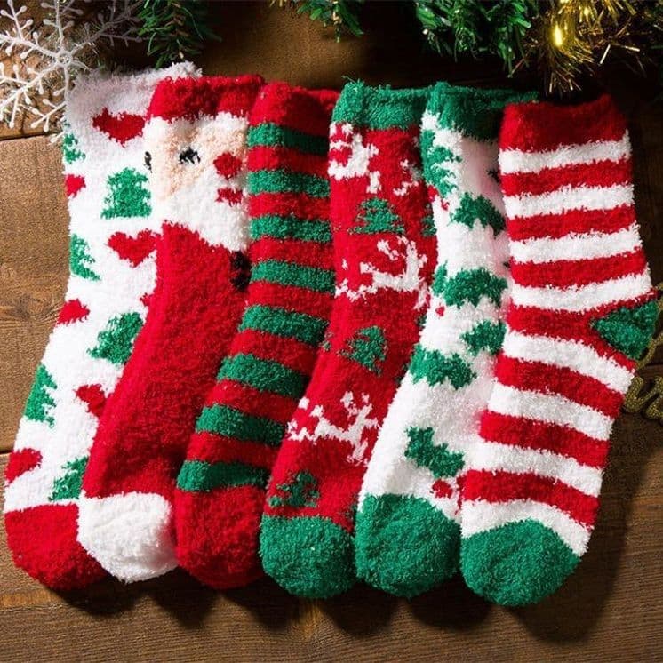 Coral Fleece Adult Winter Warm Mid-Calf Couple Socks, Snow Boot Socks Women's Reindeer Slouch Socks Korean Style Christmas Socks New Arrival