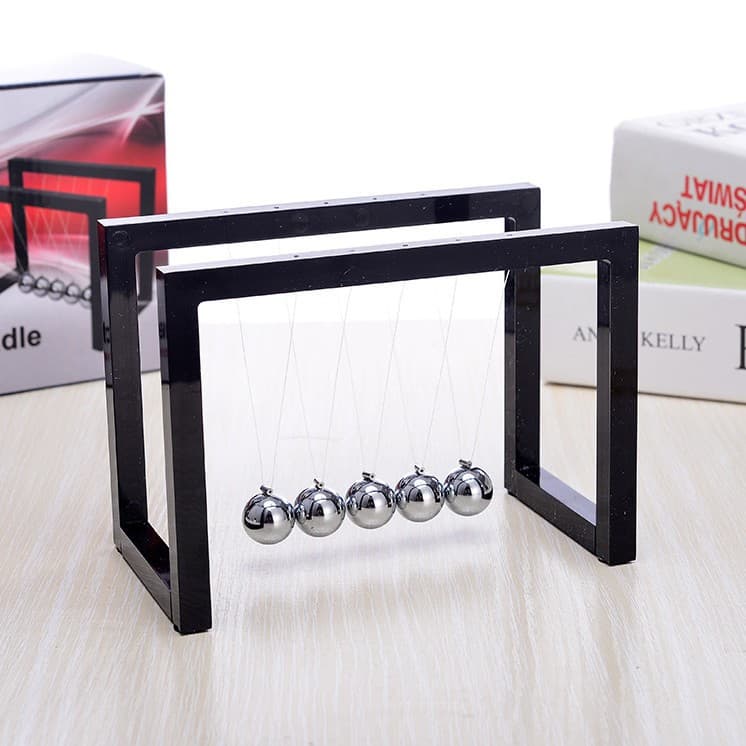 Creative black and white acrylic Newton pendulum ball billiard ball collision ball chaos pendulum perpetual motion instrument science and education metal balance ornaments