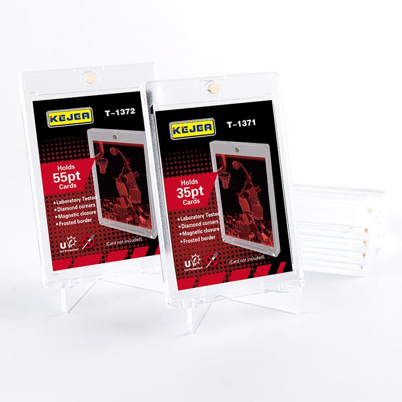 Acrylic Card Storage Boxes with Slots for Protection and Magnetic Display of Collectible Cards