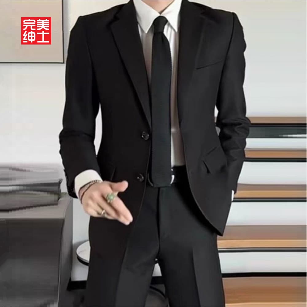 Perfect Gentleman Suit Jacket Men's Business Formal Wear Set Premium Casual Suit Full Set Trendy