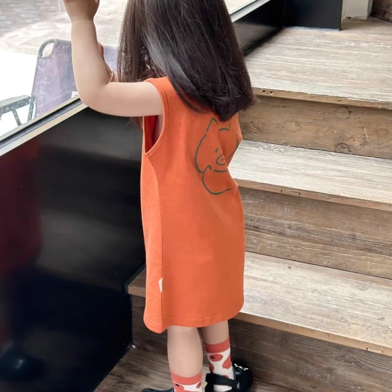 Korean Style Girls Dress New Trendy Children's Mid-Length T-Shirt Dress Summer Sleeveless Dress for Baby