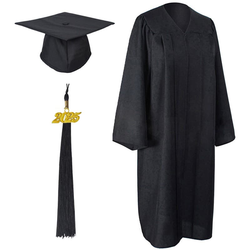 2025 New European and American Bachelor Graduation Gown High School College Student Degree Uniform Suit Factory Direct Sales Wholesale