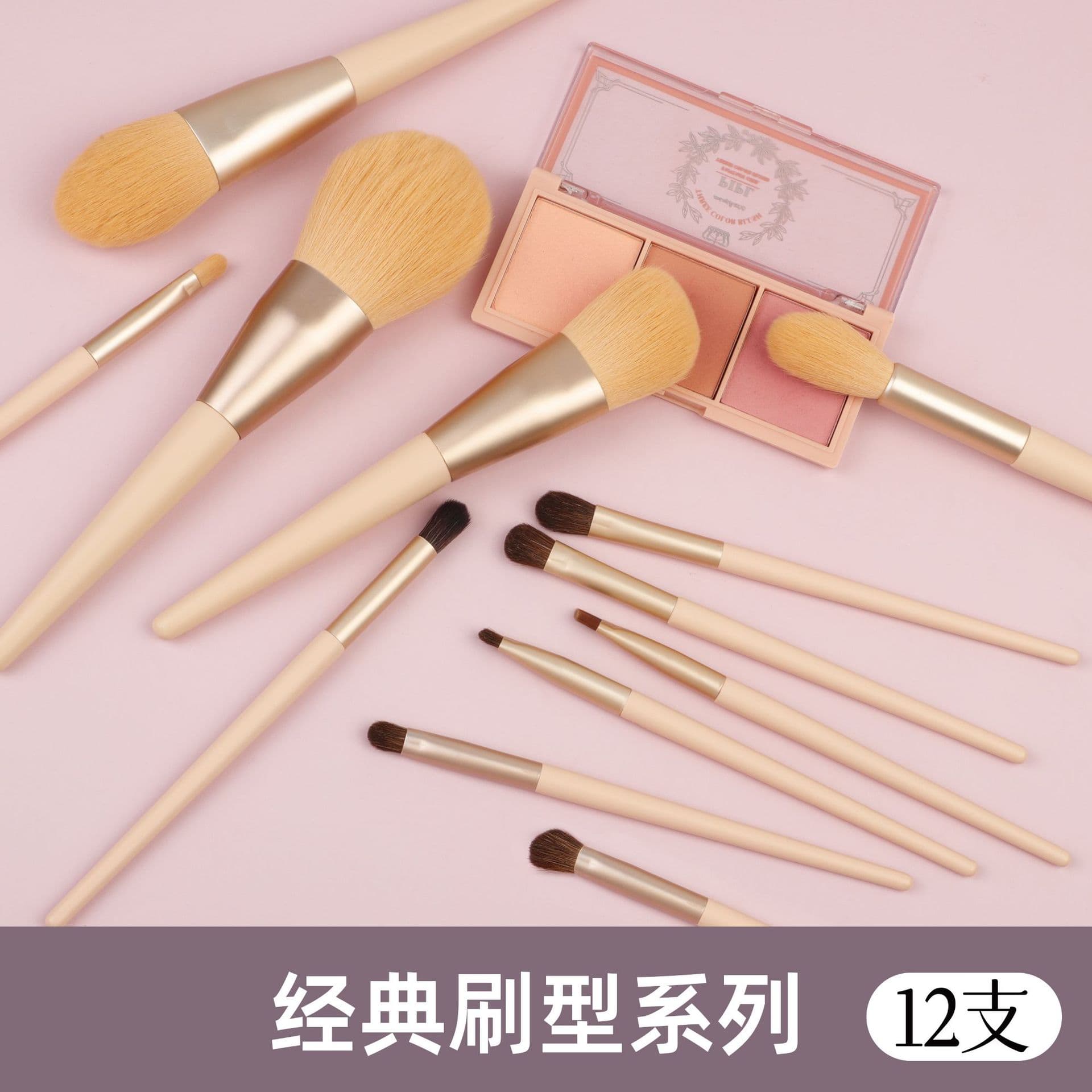 Makeup brush set 12 soft-bristled loose powder blusher foundation eye shadow concealer brush makeup eyebrow brush portable set tools