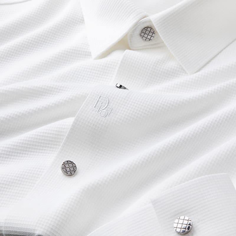 Light Luxury High-End Drapey White Shirt for Men, Long-Sleeved, 2026 Spring New Style, Slim Fit, Business Casual, Non-Iron Shirt