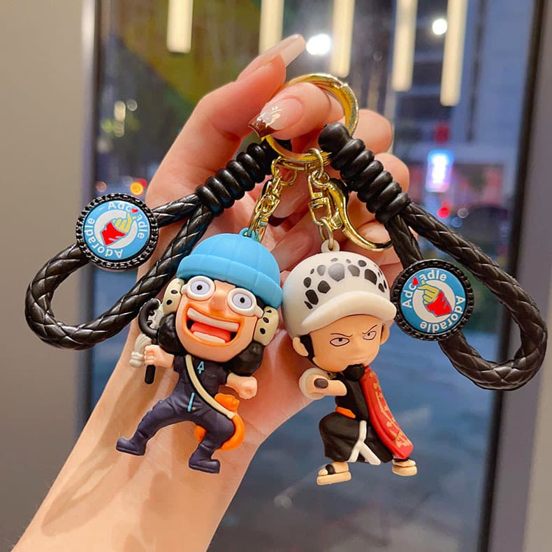 One Piece Keychain Anime Card Luffy Figure Keychain Backpack Pendant Handcraft Keychain Gift Wholesale