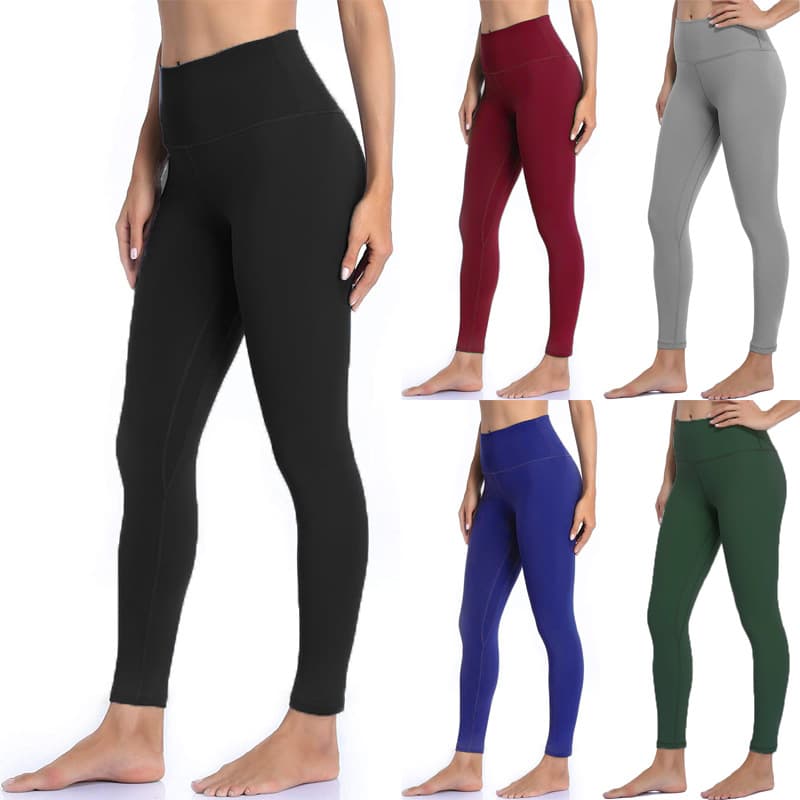 In Stock European and American Popular Amazon New Women's Black Yoga High Waist Hip-Lifting Pants Plus Size Sports Leggings