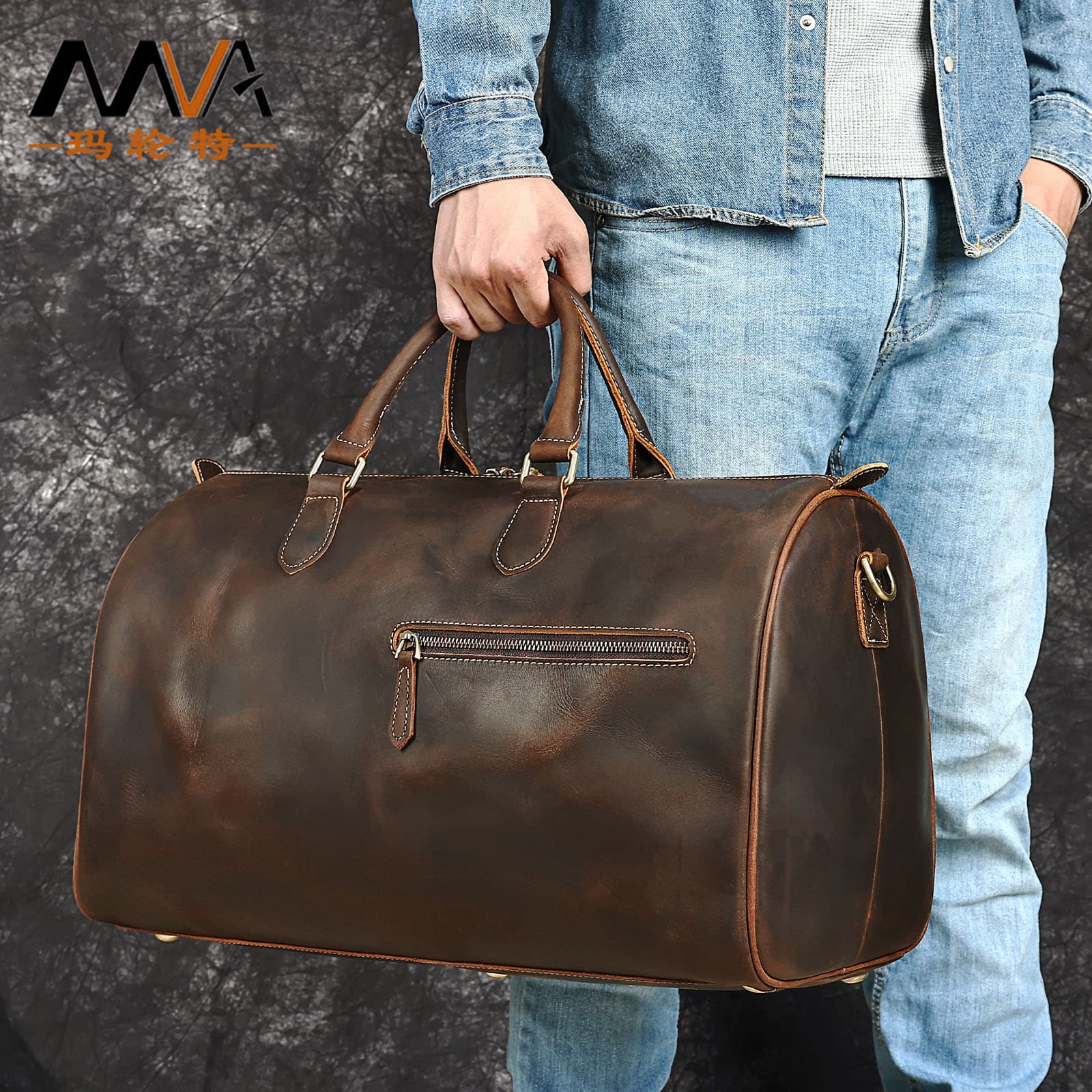 Overseas Trade Cross-border Men's Large Capacity Handbag Genuine Top-layer Cowhide Short Trip Multifunctional Shoulder Crossbody Bag