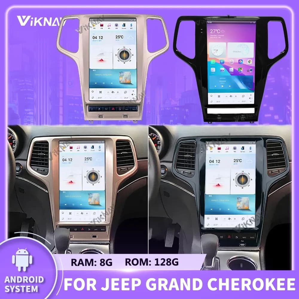 For Jeep Grand Cherokee 2014-2020 13.6-inch Modified Center Console Navigation Wireless CarPlay