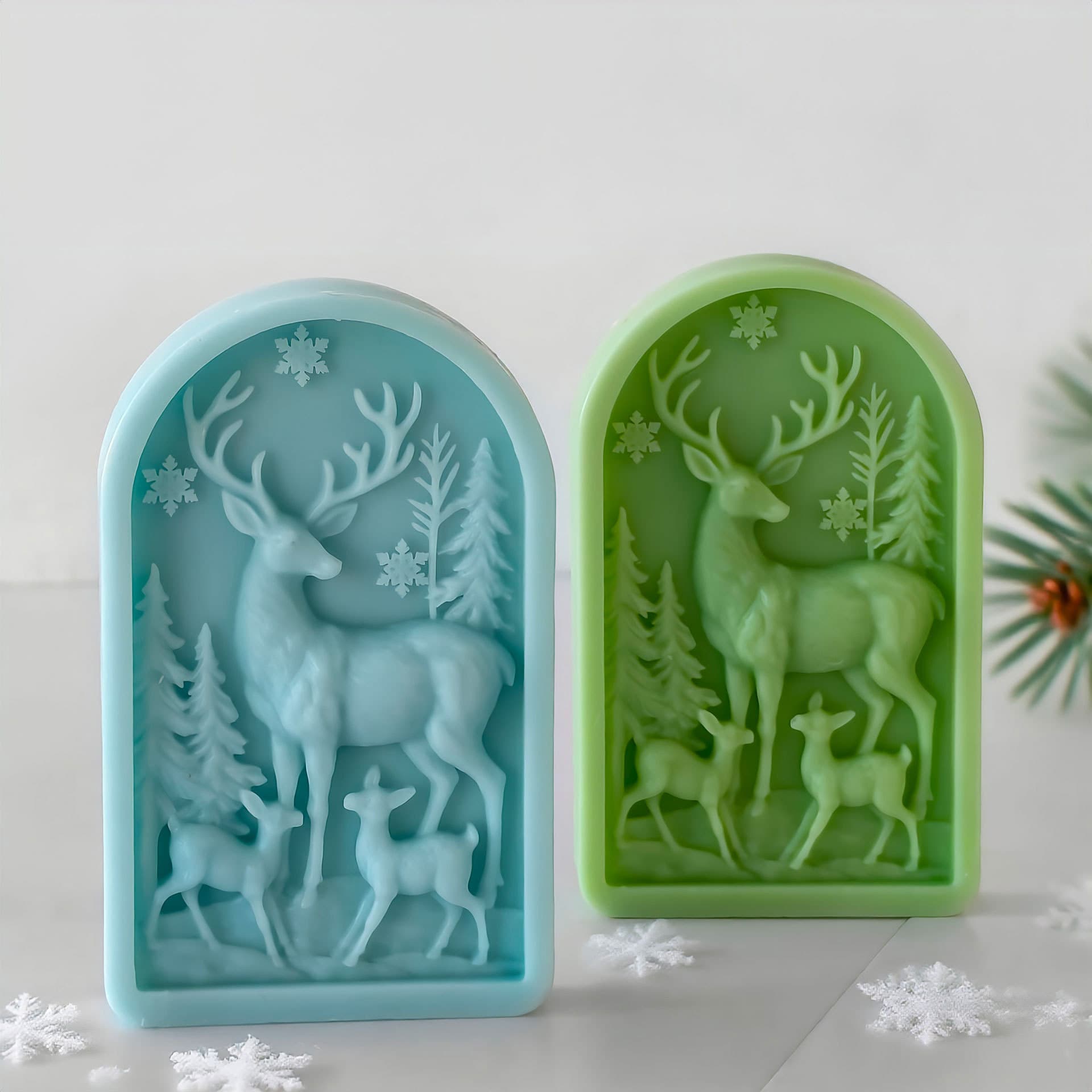 Jiahuimei Christmas Reindeer Relief Plaster Aroma Silicone Mold DIY Candle Gift
