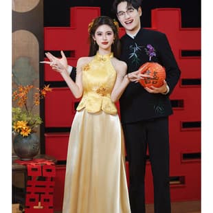 Morning Robe Stunning Bride Toast Dress Wedding Dress Skirt New Chinese Style Set Luxury Niche High-End Premium Satin