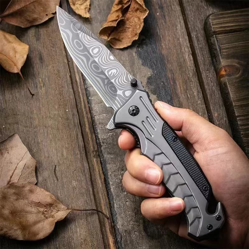 Cross-border outdoor pocket knife, portable fruit knife for camping gear, multifunctional folding knife with high hardness blade