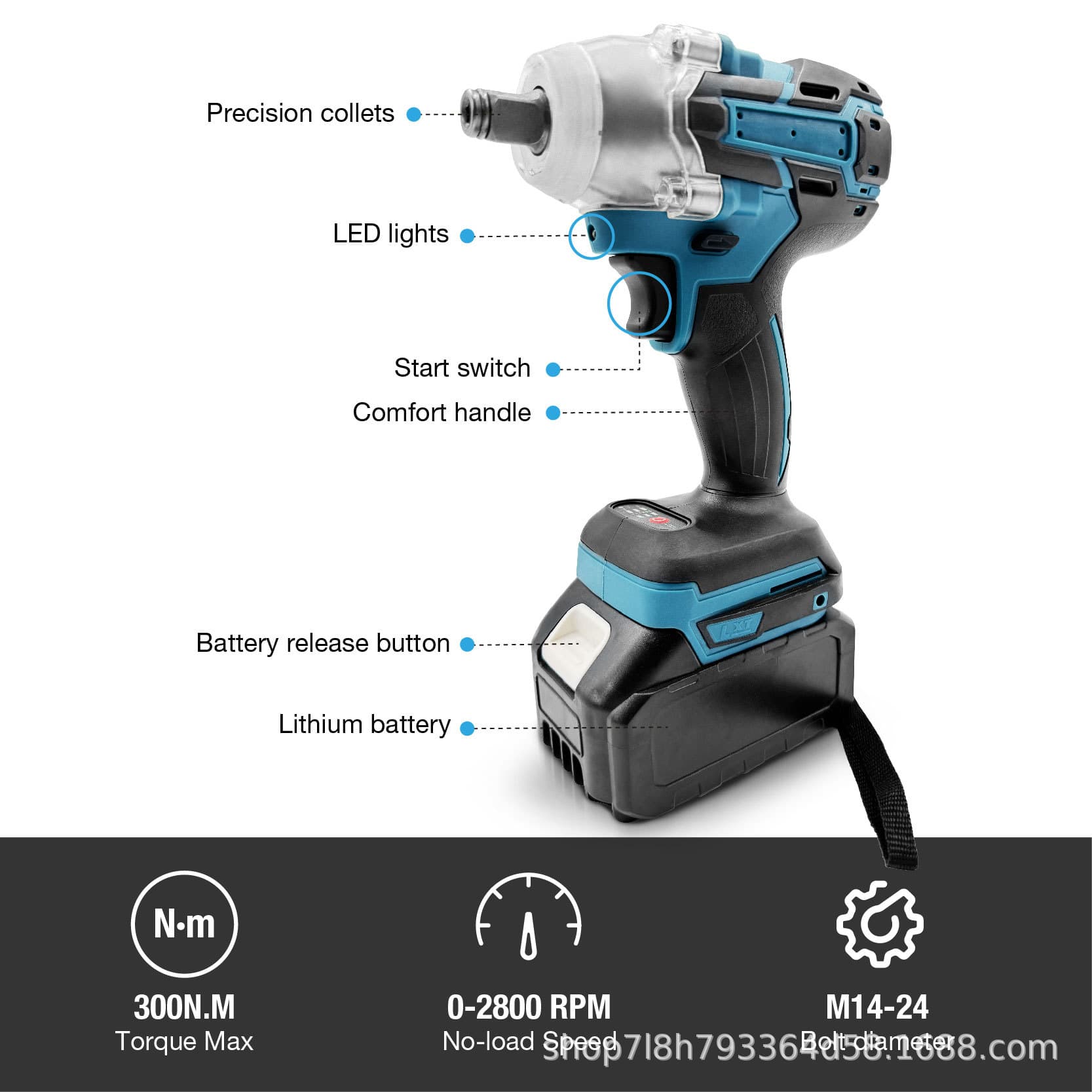 Cross-border brushless impact wrench lithium electric screwdriver Makita electric wrench foreign trade cross-border power tool set