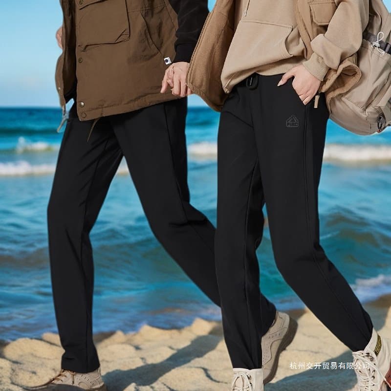 Winter warm and versatile stylish white duck down-filled pants, spandex trousers with a slight stretch.