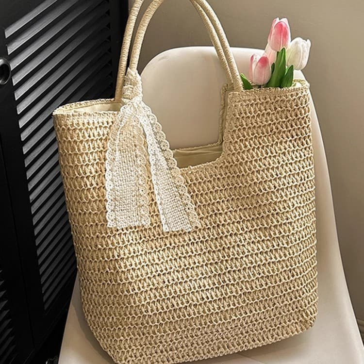 Large Capacity Woven Straw Bag for Women 2025 New Summer Versatile Shoulder Handbag Beach Vacation Bag