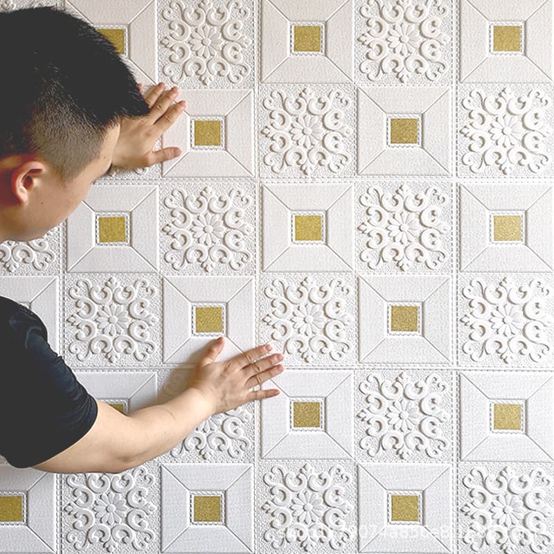 Wallpaper Self-Adhesive Waterproof and Moisture-Proof 3D Stereo Wall Sticker Ceiling Bedroom Warm Tv Background Wall Wallpaper Ceiling