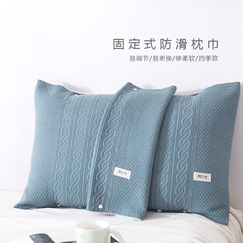 Pure cotton pillowcase, non-slip, won't fall off, one pack, European style, high-end, all-cotton household gauze cover/pillowcase.