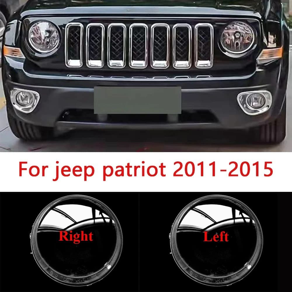 Compatible with Jeep Patriot 2011-2015 Compass Headlight Lens Clear Glass Plastic Headlight Cover