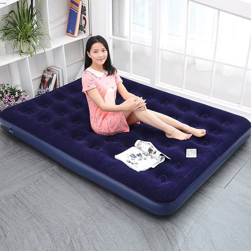 Air mattress with air pump, household air mattress, double outdoor portable bed, single lazy bed, lunch break folding bed