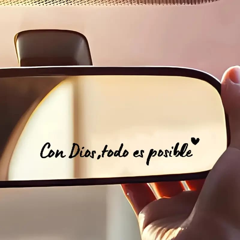 Con Dios Todo Es Posible Car Rearview Mirror Sticker Cross-border Bestseller