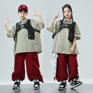 Hip Hop Kids Clothing Summer Street Dance Outfit for Boys Drum Performance Wear