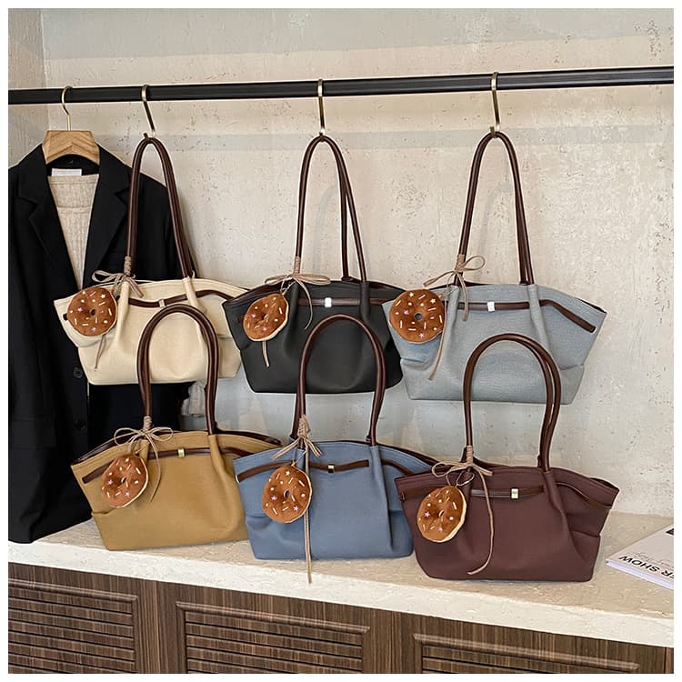 Vintage Frosted Commuter Tote Bag for Women 2025 Autumn New Trendy Niche Design Versatile Single Shoulder Bucket Bag