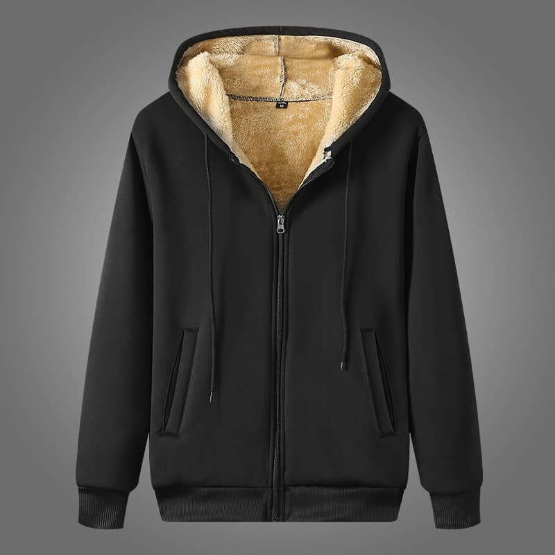 Men's Oversize Hoodie Sweatshirt Lamb Velvet Thickened Winter Casual Sportswear Long Sleeve Zipper Closure Warm Comfortable