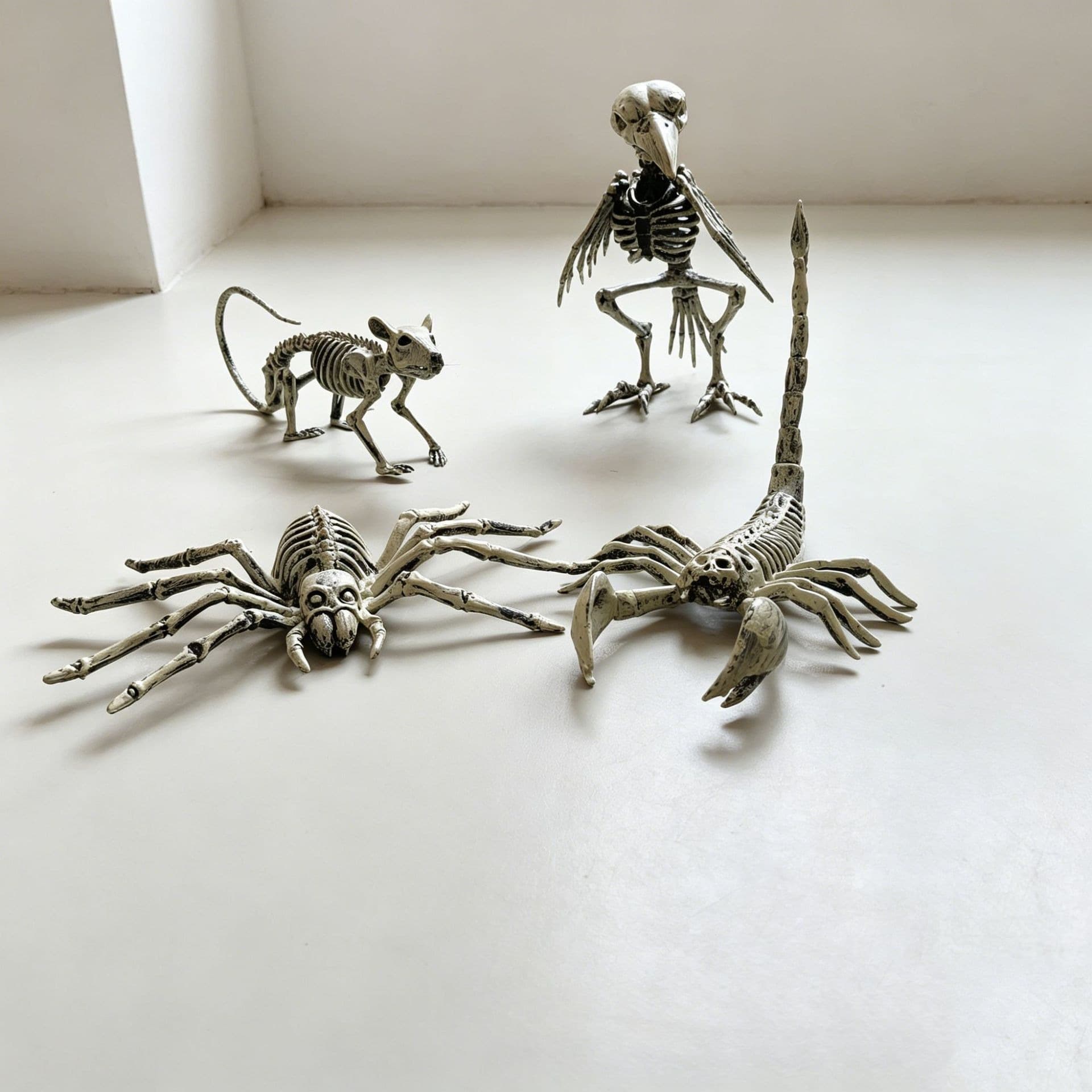 Cross-border Halloween simulation crow mouse scorpion animal skeleton skeleton plastic ornaments horror decorative props