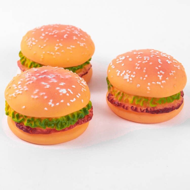 Dog Toy Chewing Toy Ball Squeaky Dog Ball Pet Toy Hamburger Rubber Small Dog Pet Supplies Wholesale