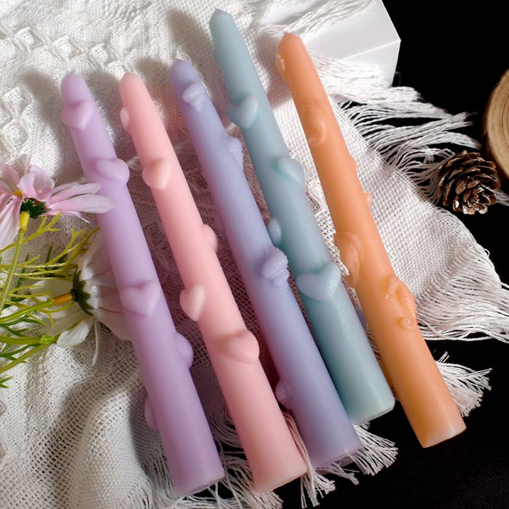 New Summer Ocean Series Long Stick Candle Silicone Mold, Conch Shell Seahorse Long Strip Candle Mold