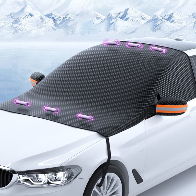 Car snow cover, winter car snow cover, magnetic double-layer thickened Oxford cloth snow cover windshield snow cover