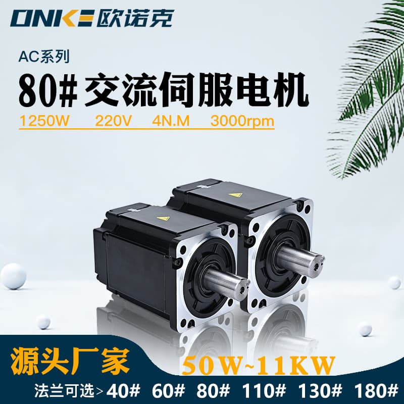 80 Flange High Voltage AC Servo Motor 220V 1250W 4N.M New Energy Vehicle Motor