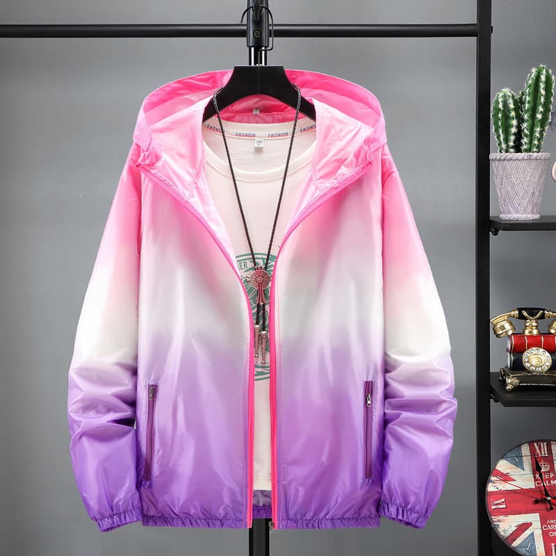 Summer quick-drying clothing manufacturer wholesale outdoor couples and children's skin clothing gradient sun protection clothing breathable picture printed logo